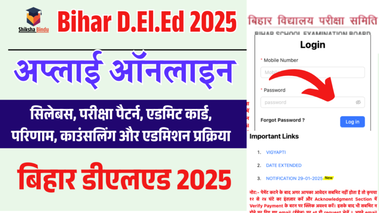 Bihar Deled 2025 Apply Online,Admission Process बिहार डीएलएड 2025 ऑनलाइन आवेदन