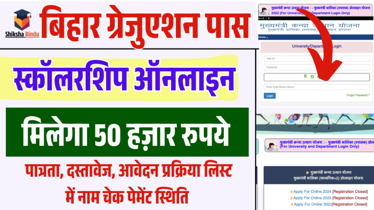 Bihar Graduation Scholarship 2025: बिहार स्नातक स्कॉलरशिप 50,000 ऑनलाइन आवेदन (Link Active Soon)