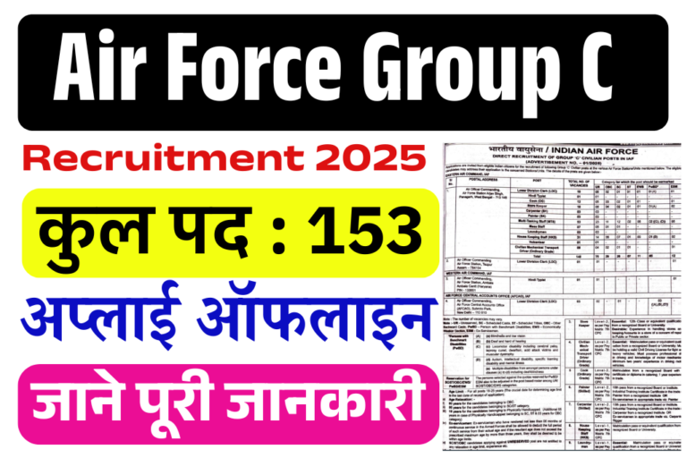 Air Force Group C Recruitment 2025: एयरफोर्स में आई ग्रुप C के पदों पर भर्ती, जल्द देखे