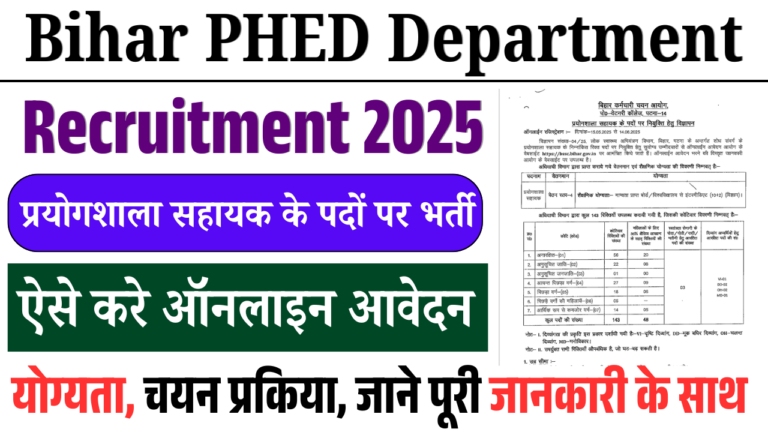 Bihar PHED Department Recruitment 2025: बिहार के PHED विभाग में 12वीं पास के लिए नई भर्ती, ऐसे करे आवेदन
