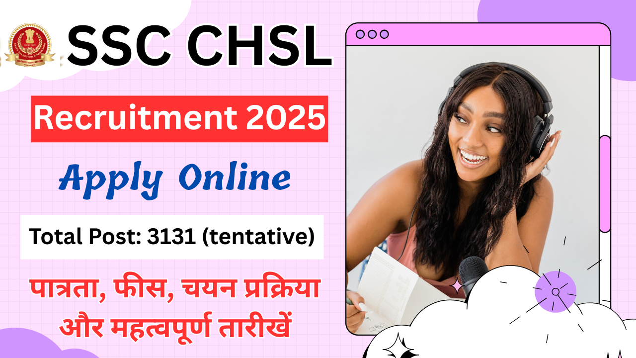 SSC CHSL Recruitment 2025: SSC CHSL Apply Online 2025 शुरू, पात्रता, फीस, चयन प्रक्रिया और महत्वपूर्ण तारीखें