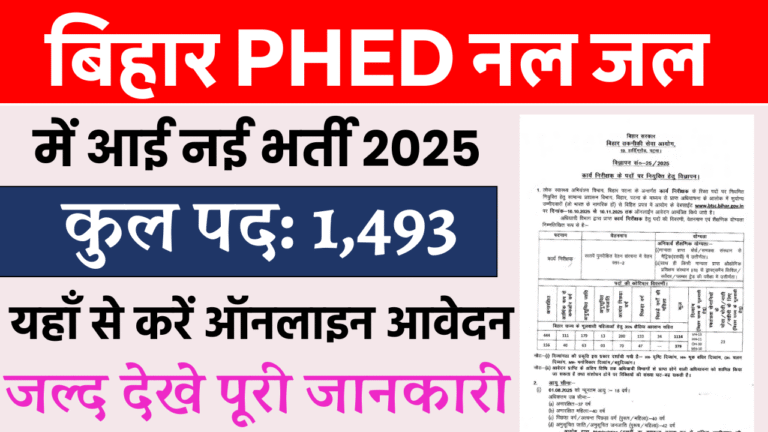 Bihar PHED Nal Jal Vacancy 2025: नल-जल विभाग में 10वीं पास के लिए सुनहरा मौका, ऐसे करें आवेदन - Full Details