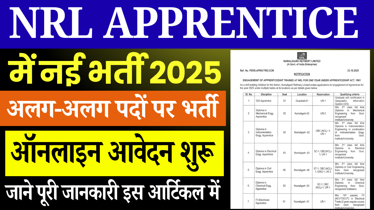 NRL Apprentice Recruitment 2025: Apply Online for 75 Vacancies in ITI, Diploma, Graduate & MBA Apprentice Posts