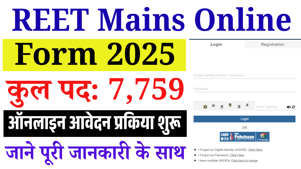 REET Mains Notification 2025: 7,759 पदों पर निकली बड़ी भर्ती – ऐसे करें आवेदन, देखें योग्यता, फीस, चयन प्रक्रिया और आवेदन लिंक