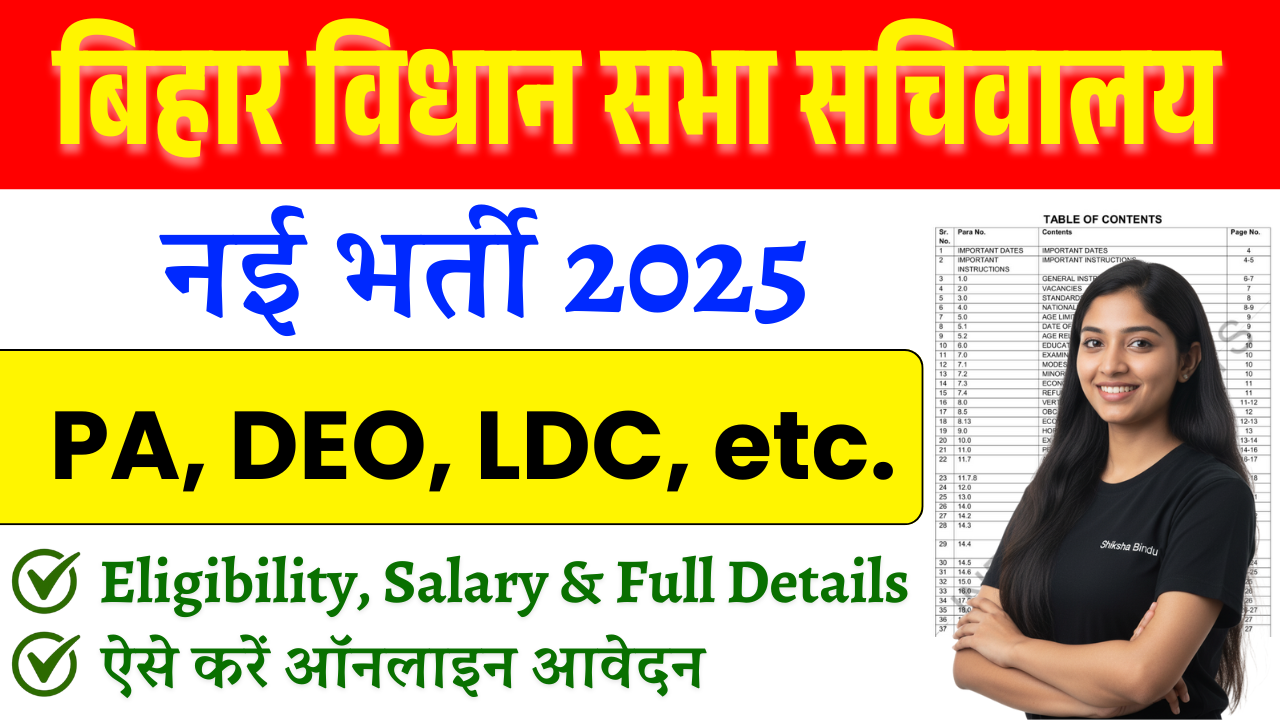 Bihar Vidhan Parishad Recruitment 2025: Apply Online for 64 PA, DEO, LDC & Stenographer Posts - Full Details