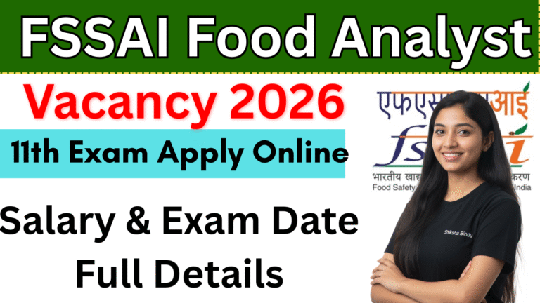 FSSAI Food Analyst Vacancy 2026 : 11th Exam Apply Online, Salary & Exam Date Full Details