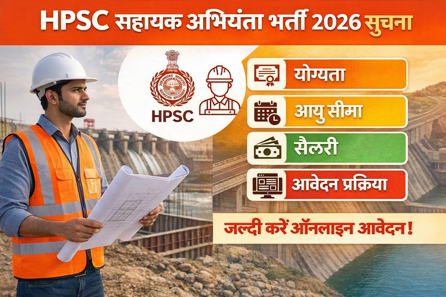 HPSC Assistant Engineer Recruitment 2026 -योग्यता, आयु सीमा, सैलरी और आवेदन प्रक्रिया जल्द देखे