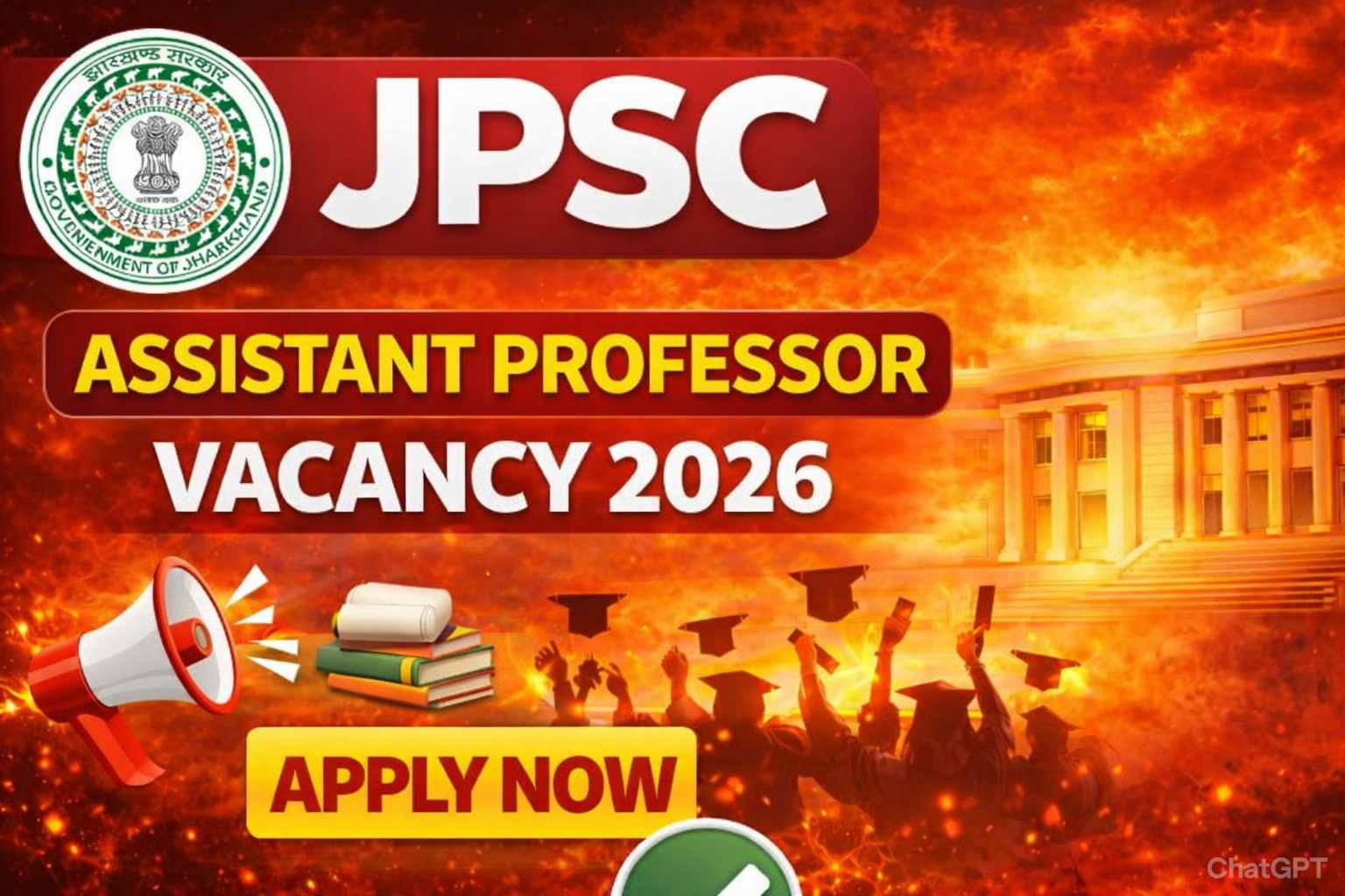 JPSC Assistant Professor Vacancy 2026: 11 पदों पर भर्ती, ऑनलाइन आवेदन शुरू, सैलरी ₹57,700 – पूरी जानकारी