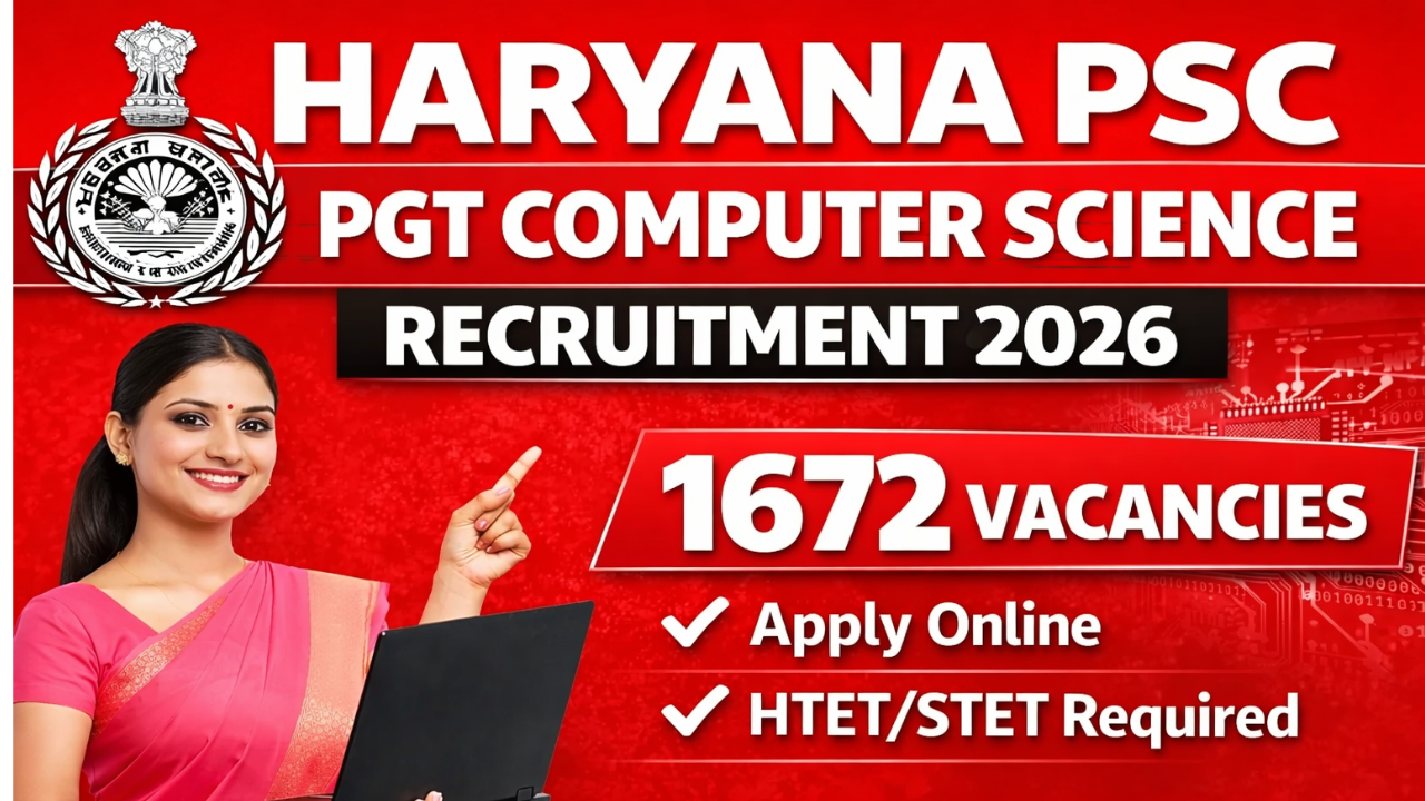Haryana PSC PGT Computer Science Vacancy 2026: Notification, Eligibility, Apply Online, Syllabus & Salary