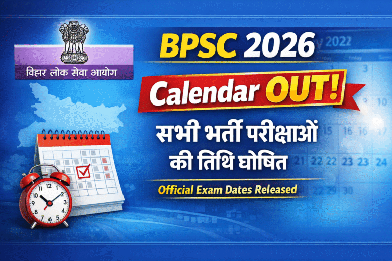 BPSC Exam Calendar 2026 Out: वार्षिक कैलेंडर जारी, सभी भर्ती परीक्षाओं की तिथि घोषित BPSC Exam Calendar 2026 Out: वार्षिक कैलेंडर जारी, सभी भर्ती परीक्षाओं की तिथि घोषित
