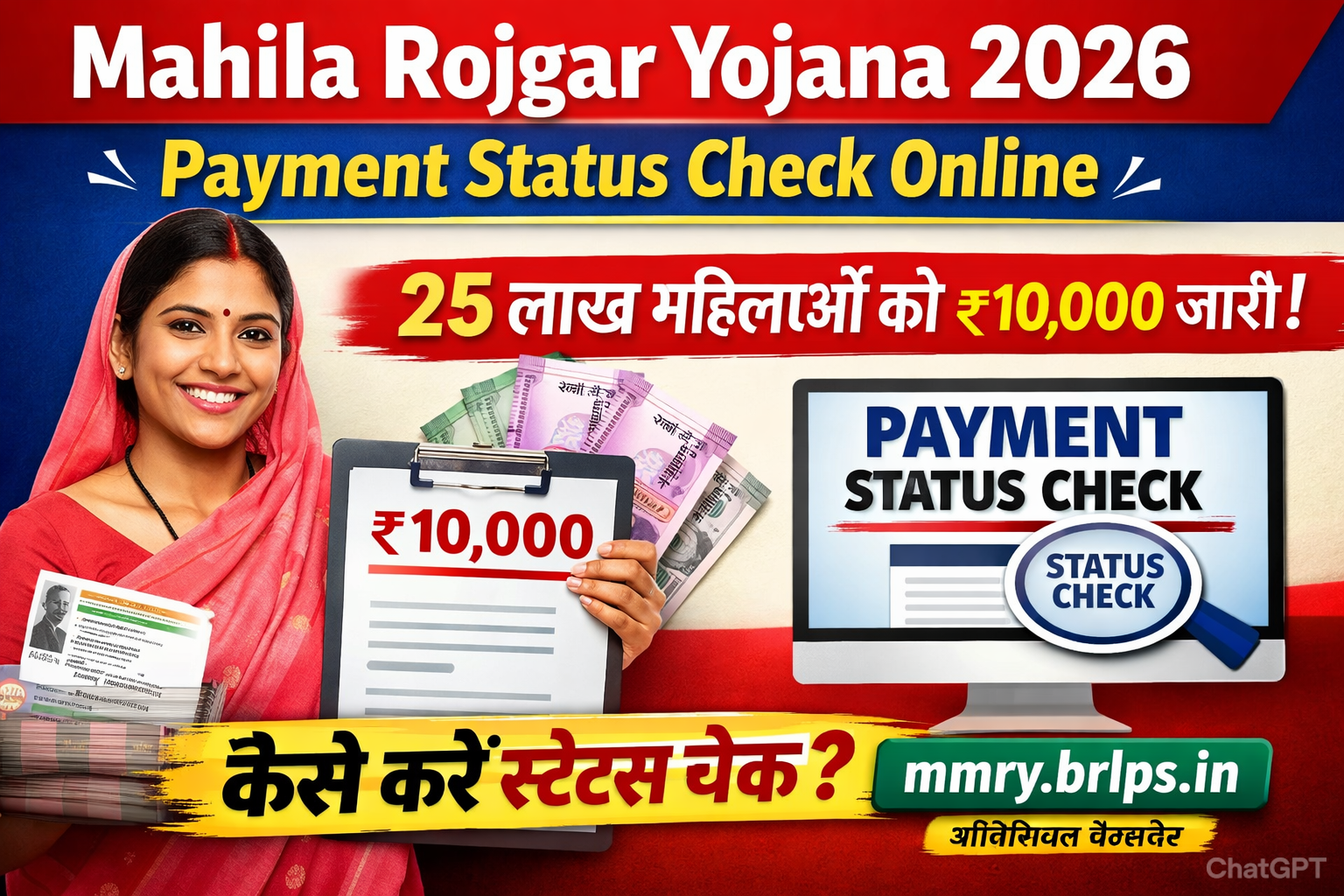 Mahila Rojgar Yojana Payment Status Check Online 2026: महिला रोजगार योजना का पेमेंट स्टेटस ऐसे करें चेक, ₹10,000 जारी