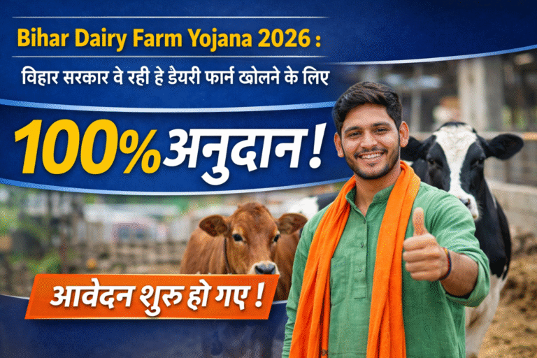 Bihar Dairy Farm Yojana 2026: 100% अनुदान के साथ डेयरी फार्म खोलने का अवसर
