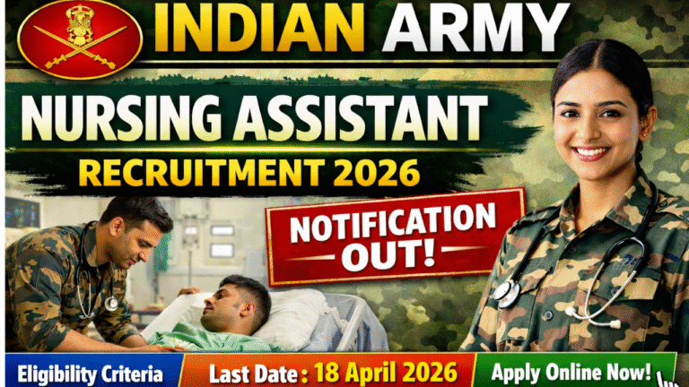Indian Army Nursing Assistant Recruitment 2026: Apply Online, Eligibility, Last Date, Selection Process – पूरी जानकारी