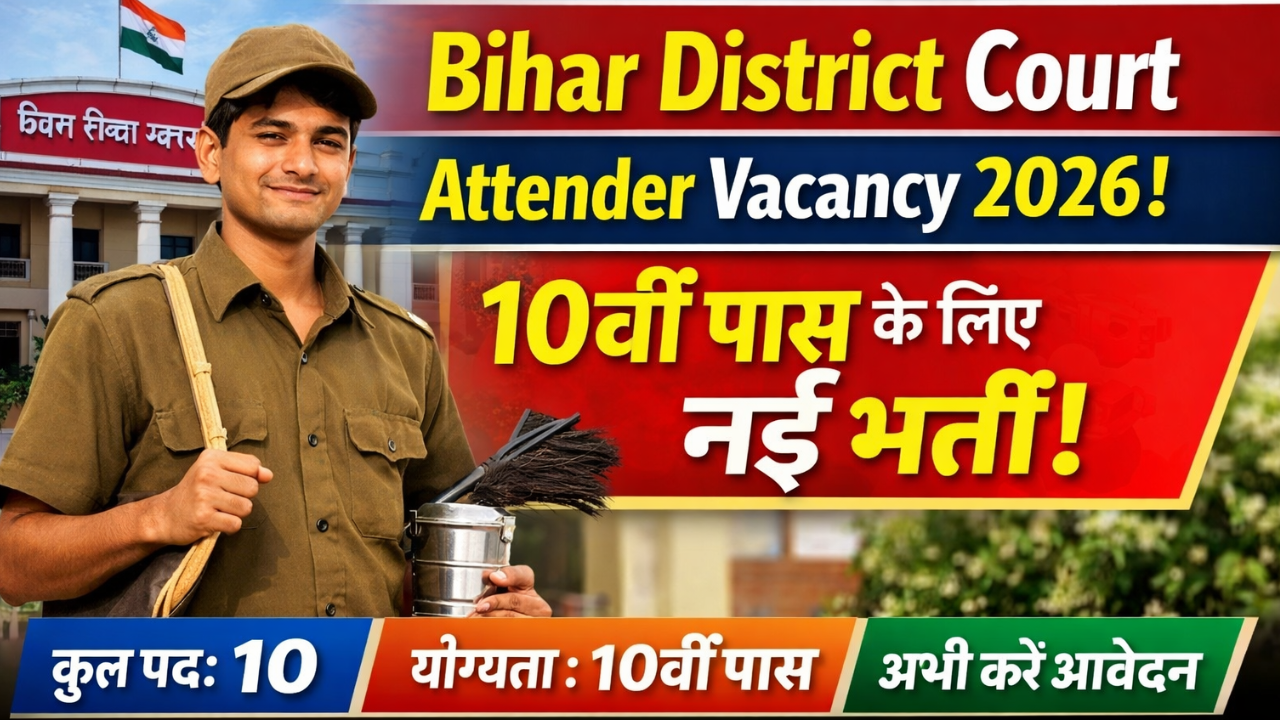 Bihar District Court Attender Vacancy 2026: बिहार जिला कोर्ट में 10वीं पास के लिए Attender के पदों पर भर्ती, आवेदन शुरू