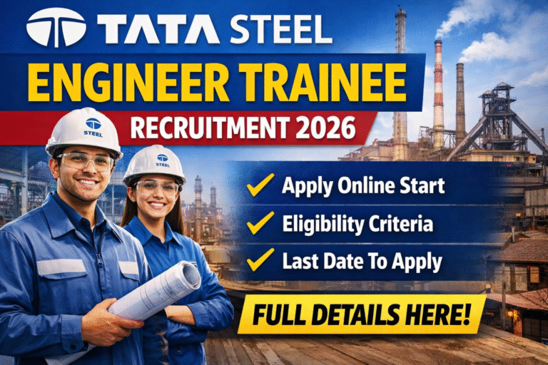 Tata Steel Engineer Trainee Recruitment 2026: Apply Online Start, Eligibility & Last Date Full Details