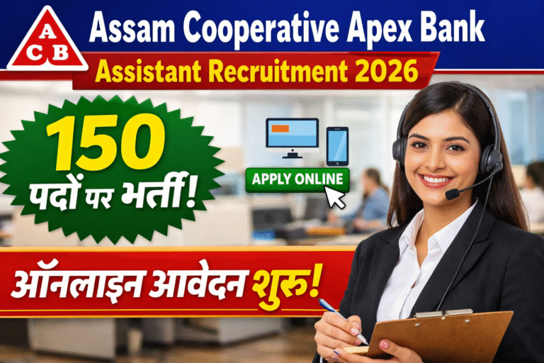 Assam Cooperative Apex Bank Assistant Recruitment 2026: 150 पदों पर भर्ती, ऐसे करें ऑनलाइन आवेदन