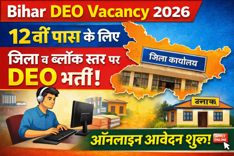 Bihar Data Entry Operator Recruitment 2026: 12वीं पास के लिए जिला और ब्लॉक स्तर पर DEO भर्ती, जल्द देखे