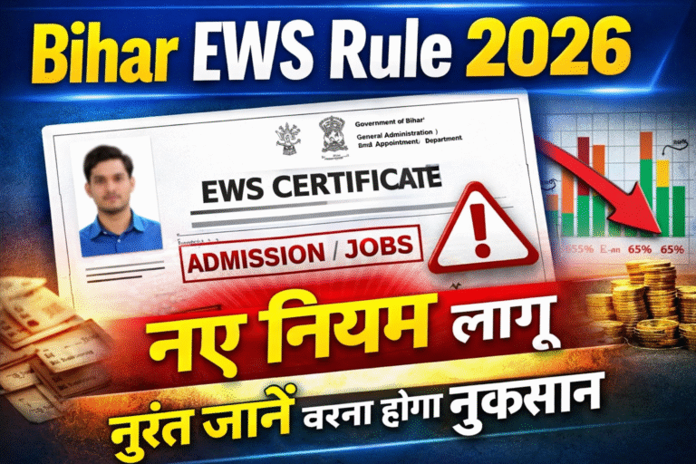 Bihar EWS New Rules 2026: EWS सर्टिफिकेट पर बड़ा बदलाव, अभी जानें पूरी जानकारी
