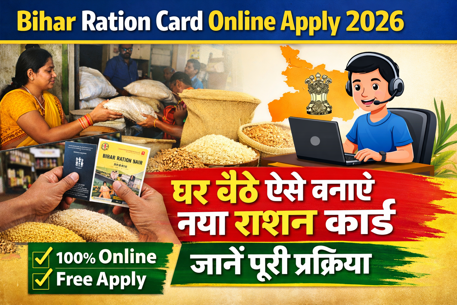 Bihar ration card online apply 2026: घर बैठे ऐसे बनाएं नया राशन कार्ड, जानें पूरी प्रक्रिया