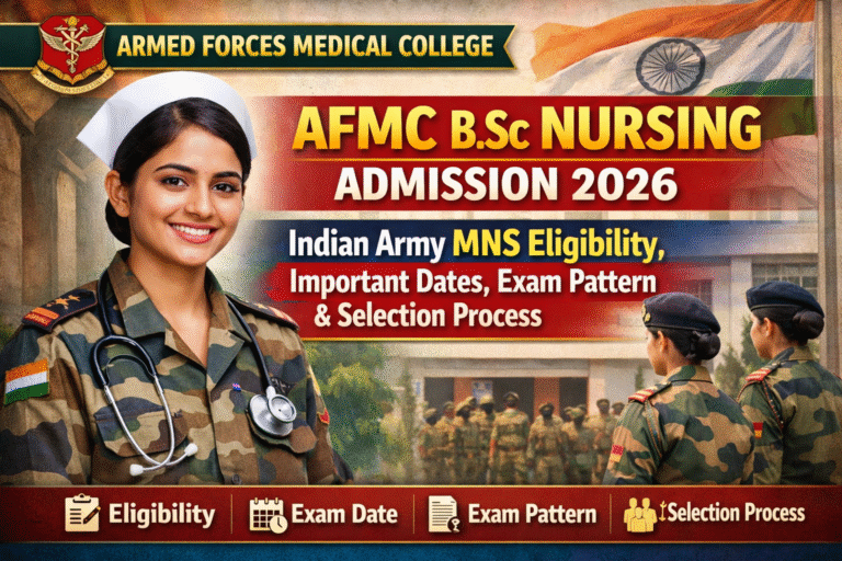 AFMC B.Sc Nursing Admission 2026: Indian Army MNS Eligibility, Important Dates, Exam Pattern & Selection Process