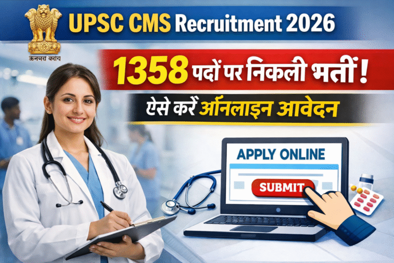 UPSC CMS Recruitment 2026: 1358 पदों पर निकली भर्ती, ऐसे करें ऑनलाइन आवेदन