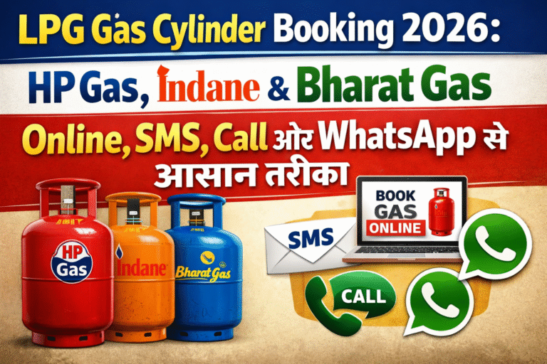 LPG Gas Cylinder Booking 2026: HP Gas, Indane & Bharat Gas Online, SMS, Call और WhatsApp से आसान तरीका