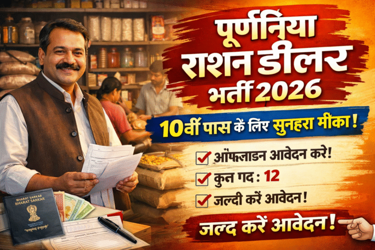 Purnea Ration Dealer Recruitment 2026: 10वीं पास के लिए सुनहरा मौका, जल्द करें आवेदन
