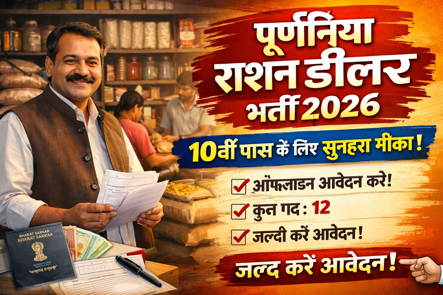 Purnea Ration Dealer Recruitment 2026: 10वीं पास के लिए सुनहरा मौका, जल्द करें आवेदन