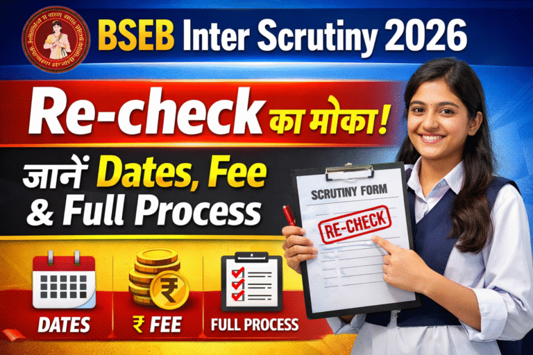 BSEB Inter Scrutiny 2026: Re-check का मौका, जानें Dates, Fee & Full Process