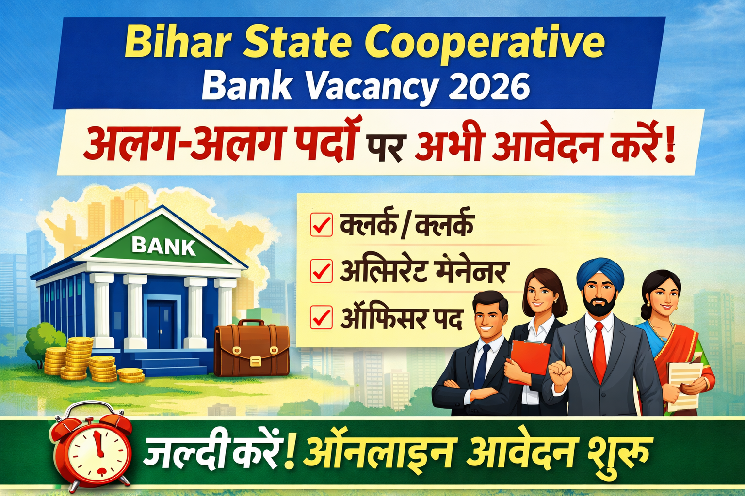 Bihar State Cooperative Bank Vacancy 2026: अलग-अलग पदों पर अभी आवेदन करें!