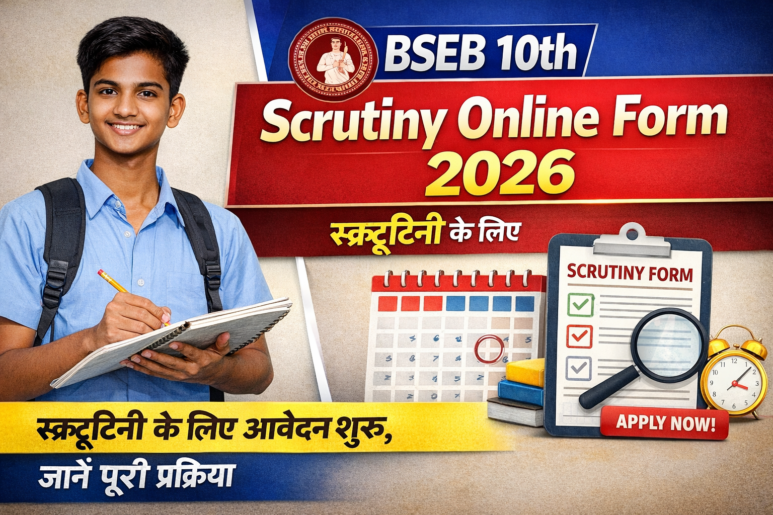 BSEB 10th Scrutiny Online Form 2026: स्क्रूटिनी के लिए आवेदन शुरू, जानें पूरी प्रक्रिया