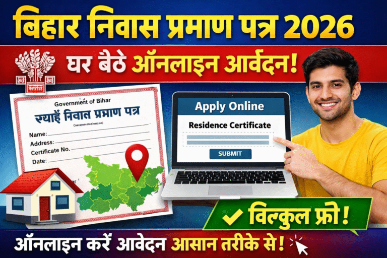 Bihar Residence Certificate Online Apply 2026: घर बैठे बनवाएं बिहार स्थाई निवास / आवासीय प्रमाण पत्र – बिल्कुल फ्री