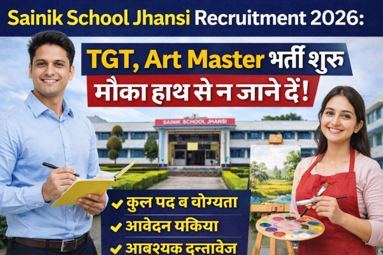 Sainik School Jhansi Recruitment 2026: TGT, Art Master भर्ती शुरू – मौका हाथ से न जाने दें