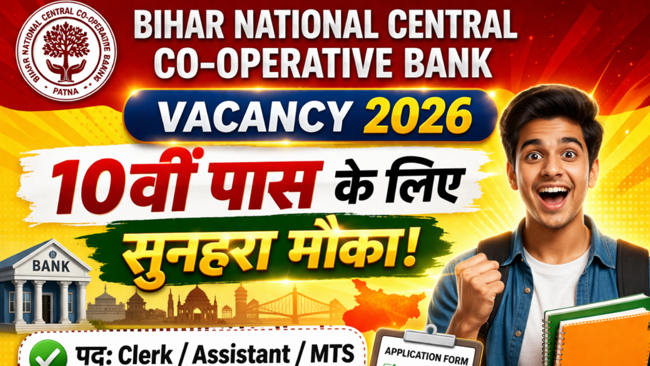 Bihar Co-Operative Bank Vacancy 2026: 10वीं पास के लिए बंपर भर्ती, जल्दी करें Apply