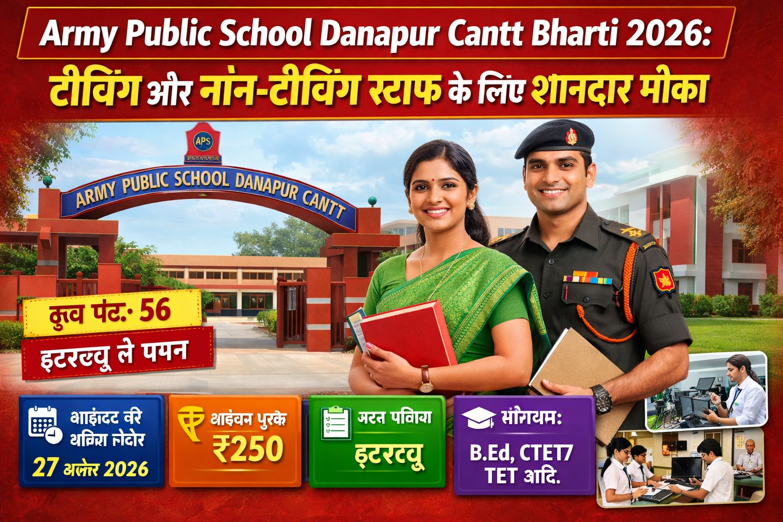 Army Public School Danapur Cantt Bharti 2026: टीचिंग और नॉन-टीचिंग स्टाफ के लिए शानदार मौका