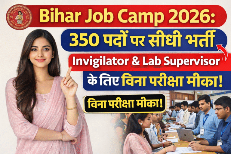 Bihar Job Camp 2026: 350 पदों पर सीधी भर्ती – Invigilator & Lab Supervisor के लिए बिना परीक्षा मौका!