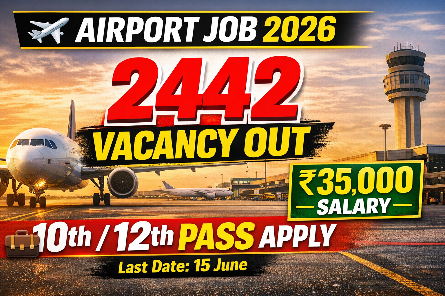 Noida International Airport Vacancy 2026: 10वीं/12वीं पास के लिए 2442 पदों पर भर्ती, जल्द करें आवेदन!