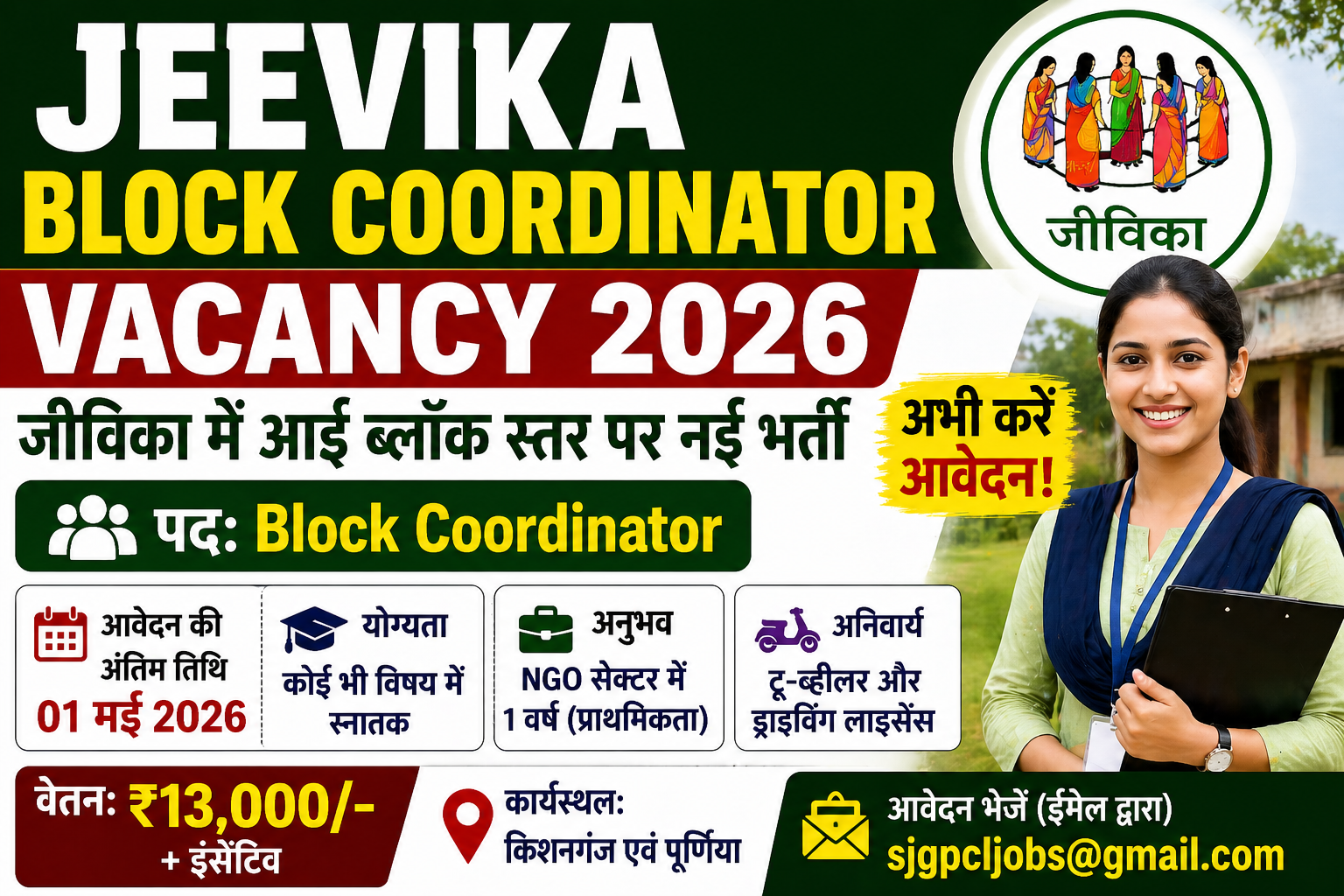 Jeevika Block Coordinator Recruitment 2026: जीविका में ब्लॉक स्तर पर नई भर्ती – पूरी जानकारी