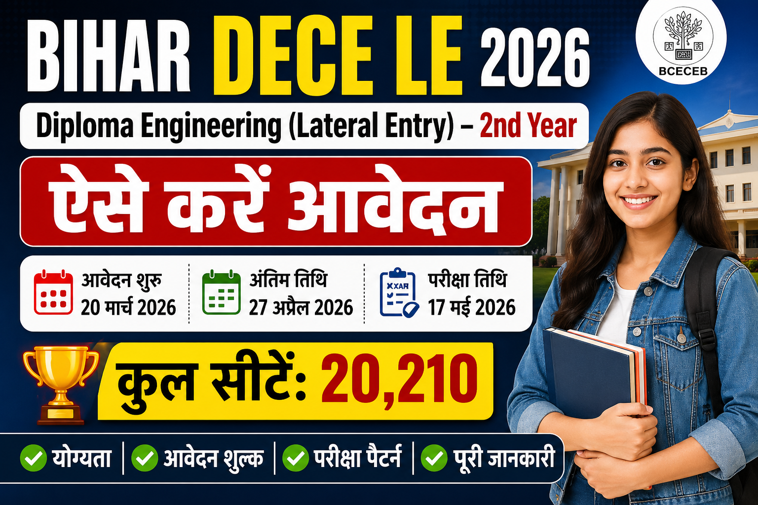 Bihar DECE LE 2026: Application Form, Eligibility, Exam Date, Pattern – पूरी जानकारी