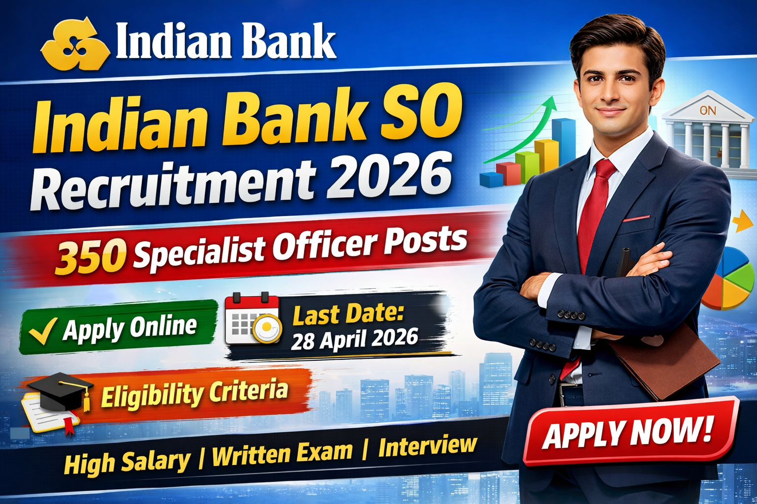 Indian Bank SO Recruitment 2026 - Apply Online for 350 Specialist Officer Posts