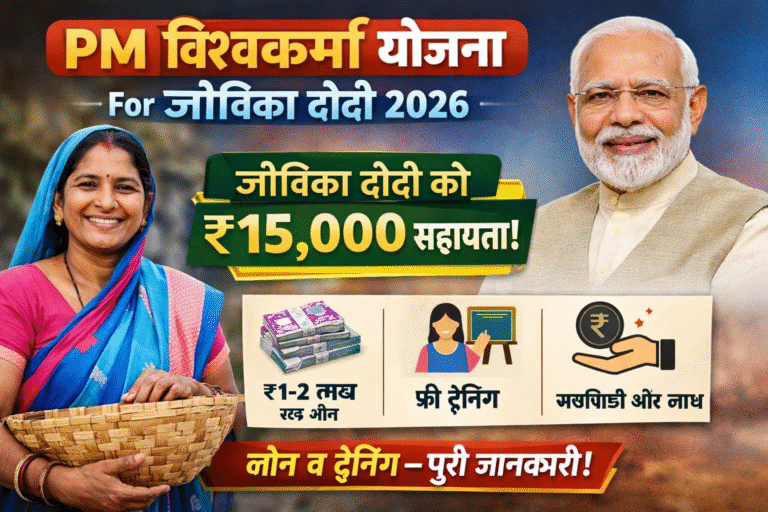 PM Vishwakarma Yojana For Jeevika Didi 2026: जीविका दीदी को ₹15,000 सहायता, लोन व ट्रेनिंग – पूरी जानकारी
