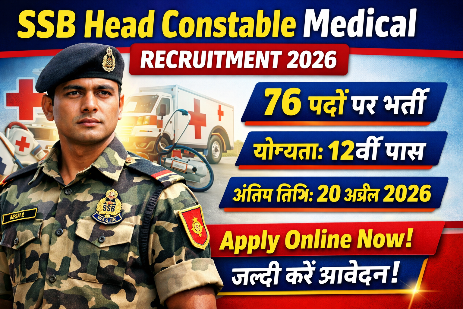 SSB HC Medical Recruitment 2026: Notification Released, Check Eligibility & Last Date Full Details