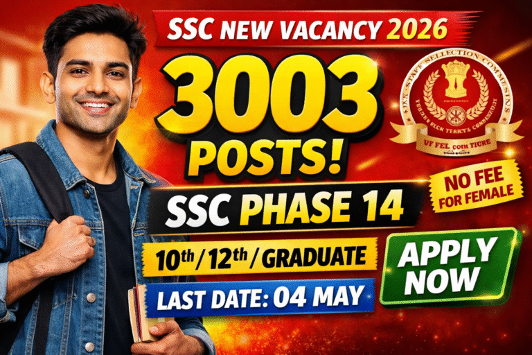 SSC Selection Post Phase 14 Recruitment 2026- Notification Out for 3003 Posts