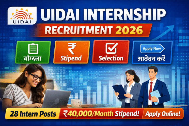 UIDAI Internship Recruitment 2026 Apply Online: Intern Vacancy, Eligibility, Stipend & Selection Process Full Details