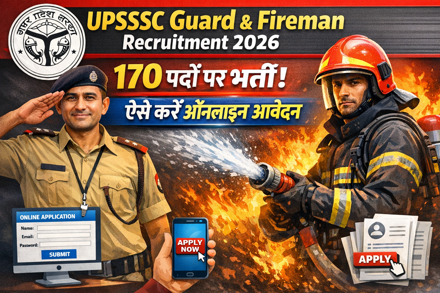 UPSSSC Guard & Fireman Recruitment 2026:170 पदों पर भर्ती, ऐसे करें ऑनलाइन आवेदन