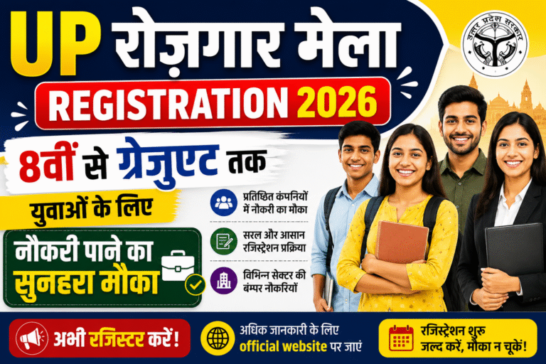 UP Rojgar Mela Registration 2026: 8वीं से ग्रेजुएट तक युवाओं के लिए नौकरी पाने का सुनहरा मौका