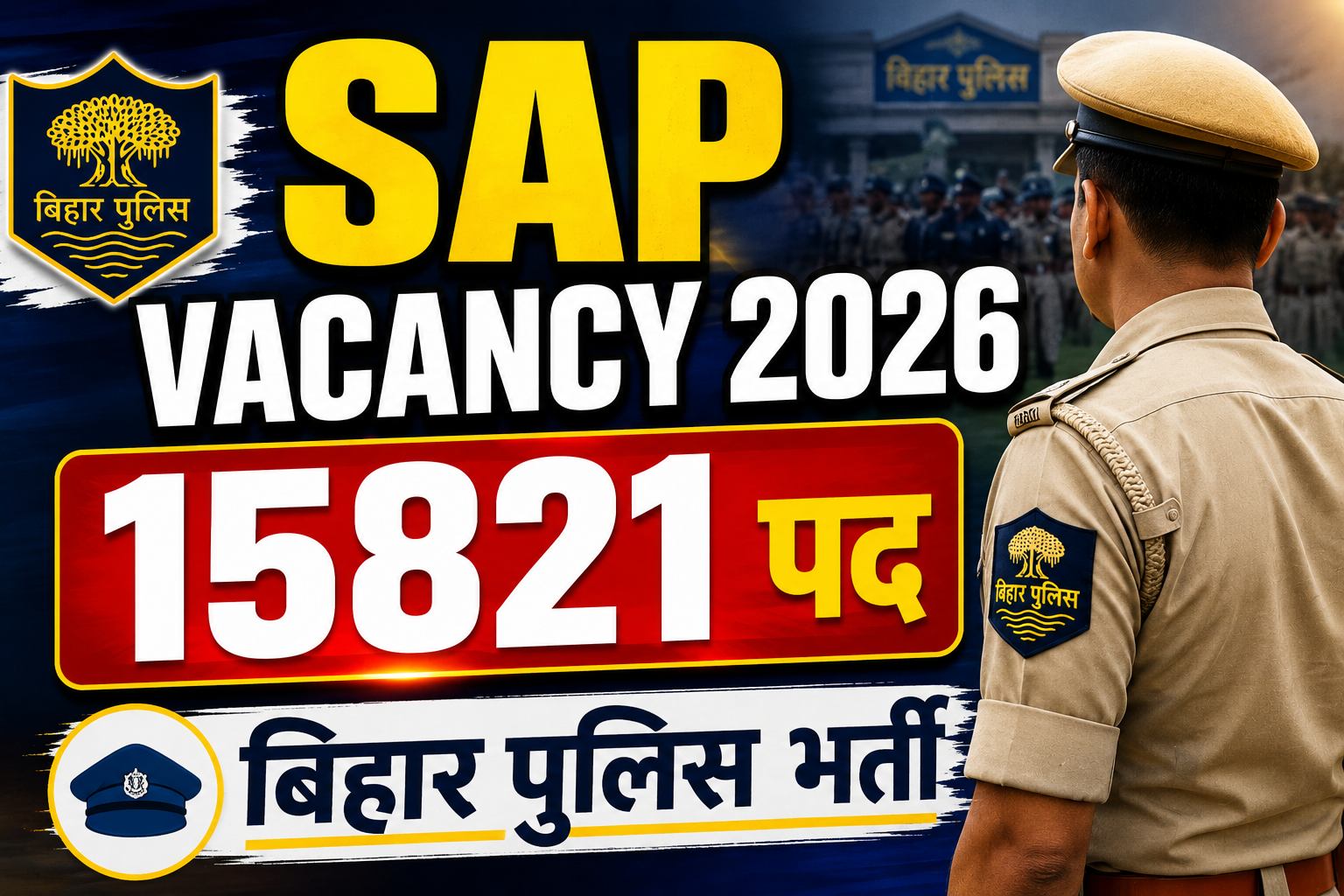 Bihar Police SAP Vacancy 2026: बिहार पुलिस में 15821 पदों पर बंपर भर्ती – पहली बार रैली के माध्यम से सीधी भर्ती