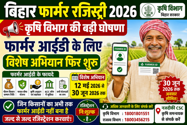 Bihar Farmer Registry 2026: अब घर बैठे बनाएं Farmer ID, कृषि विभाग की नई अपडेट जारी