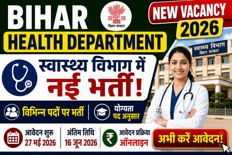 Bihar Health Department New Vacancy 2026: स्वास्थ्य विभाग में नई भर्ती, आवेदन जल्द शुरू