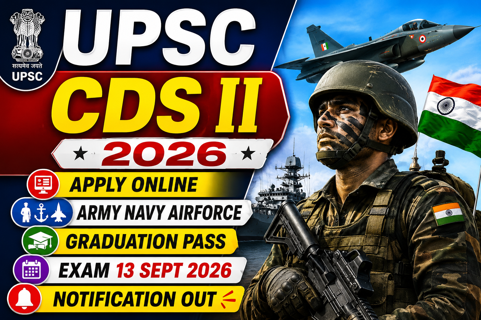 UPSC CDS II Recruitment 2026: Apply Online for 451 Posts – Eligibility, Selection Process, Exam Pattern & Full Details